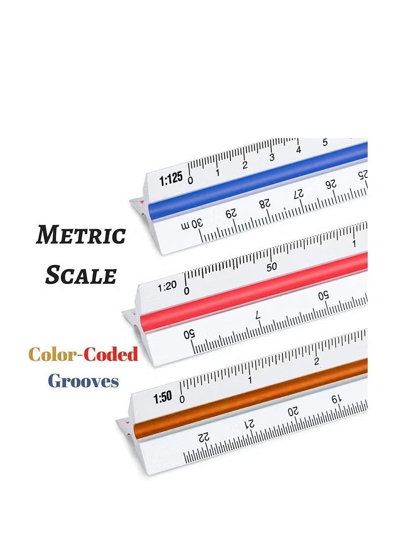 MTC Architectural Scale Ruler, Triangular Ruler for Drafting Students Blueprint Engineers Architects Scale - Image 2